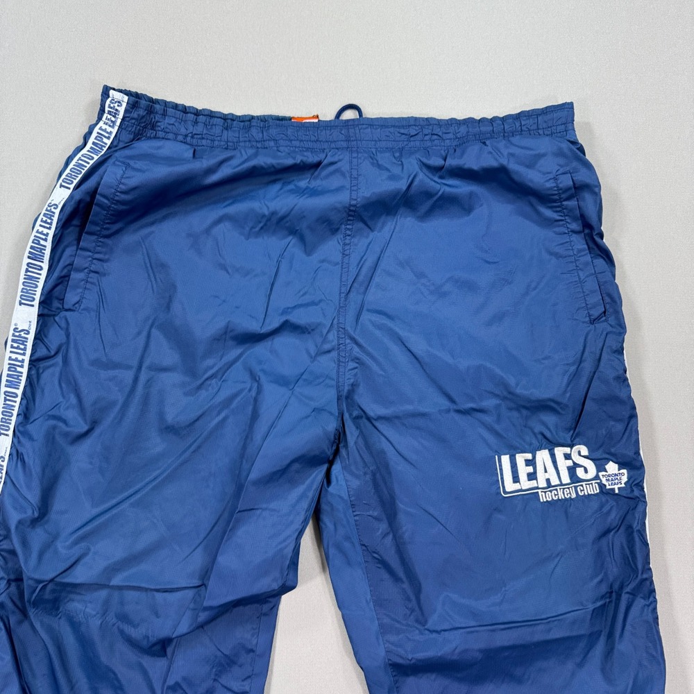 VIntage Toronto Maple Leafs Track Pants Men's XL Blue Windbreaker Nylon NHL - Picture 2 of 11
